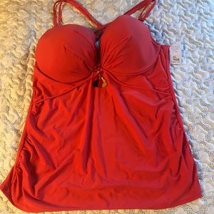 Coral/Cayenne Lane Bryant Swimsuit Top NWT